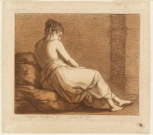 Angelica Kaufmann Prints: Reclining Girl Seen from the Back, 1780. Creator: Angelica Kauffman