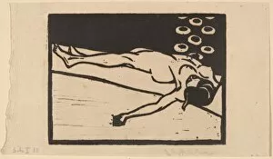 Die Brucke Gallery: Reclining Nude, 1905. Creator: Ernst Kirchner