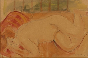 Unhappy Prints: A reclining nude, 1931. Creator: Cyprian Majernik