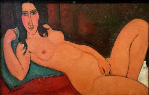 Modigliani Prints: Reclining Nude with Loose Hair, 1917. Creator: Modigliani, Amedeo (1884-1920)