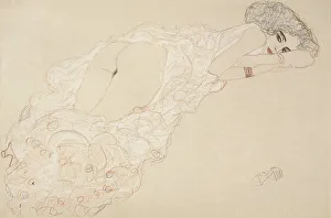 Gustav 1862 1918 Prints: Reclining Nude Lying on Her Stomach and Facing Right