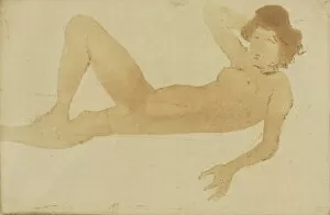 Recumbent Gallery: Reclining Nude Woman, 1902. Creator: Theophile Alexandre Steinlen