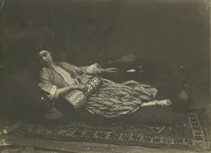 Drum Prints: Reclining Odalisque, 1858. Creator: Roger Fenton