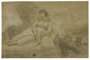 Cristall Joshua Prints: Reclining Reaper, n.d. Creator: Joshua Cristall
