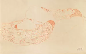 Erotic Art Gallery: Reclining Semi-Nude (Masturbating), 1912-1913. Artist: Klimt, Gustav (1862-1918)