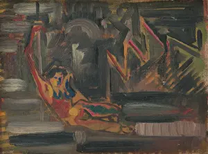 Weisz Kubincan Arnold Peter Prints: Reclining Woman, 1930-1940. Creator: Arnold Peter Weisz-Kubincan