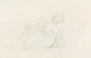 Honoredaumier French Prints: Reclining Woman Leaning on Her Arm (verso), 1855 / 60. Creator: Honore Daumier (French