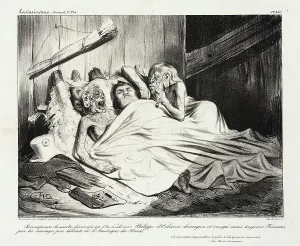 Immigration Prints: Récompense honnête, décernée...à Louis-Philippe, 1835. Creator: Honore Daumier
