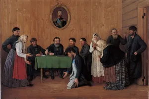 The Reconciliation, 1898. Artist: Rumyantsev, Andrei Antipovich (?-1907) The Reconciliation, 1898. Artist: Rumyantsev, Andrei Antipovich (?-1907)