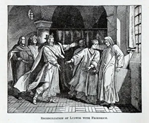 Reconciliation of Ludwig with Friedrich, 1882. Artist: Werthmann Reconciliation of Ludwig with Friedrich, 1882. Artist: Werthmann