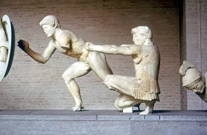 Reconstruction of part of the East Pediment of Temple of Aphaia, Aegina, Greece, c500-c480 BC Reconstruction of part of the East Pediment of Temple of Aphaia, Aegina, Greece, c500-c480 BC