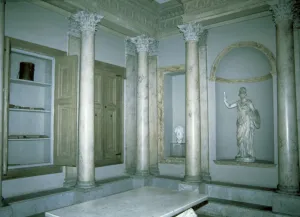 Images Dated 18th June 2013: Reconstruction of the library of a noble Roman house