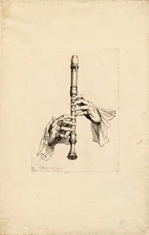 Picart Collection: Recorder Players Hands, um 1700. Artist: Picart, Bernard (1673?1733)