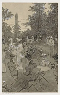 Louwerse Prints: Recreation: people in a park, 1901 or earlier. Creator: Louwerse, H.C