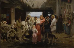 The Recruit Farewell, 1879. Artist: Repin, Ilya Yefimovich (1844-1930) The Recruit Farewell, 1879. Artist: Repin, Ilya Yefimovich (1844-1930)