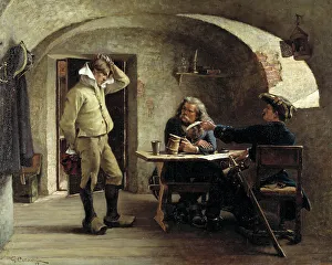 Clog Prints: Recruiting Sergeants, 1879. Creator: Gustaf Cederström