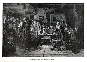 Silesia Prints: Recruiting for the Silesian Army, 1882. Artist: Hiddemann, Friedrich (1829-1892)