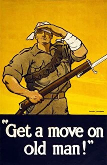 Recruitment Poster Get A Move On Old Man, 1915