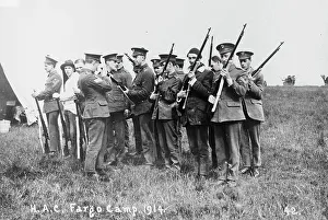 Army Camp Prints: Recruits, Aldershot, H.A.C. Fargo Camp. 1914, 1914. Creator: Bain News Service