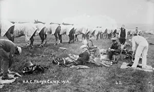 Army Camp Prints: Recruits, Aldershot, H.A.C. Fargo Camp. 1914, 1914. Creator: Bain News Service