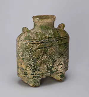 Rectangular Bottle with Loop Handles, Eastern Han dynasty (A. D. 25-220). Creator: Unknown
