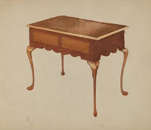 Rectangle Prints: Rectangular Table for Serving or Tea, c. 1940. Creator: Unknown