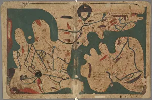 World Map Prints: Rectangular world map (From: The Book of Curiosities of the Sciences and Marvels for the Eyes)