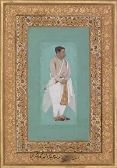 Shah Collection: recto: Portrait of Raja Suraj Singh Rathor, verso: Page of Calligraphy