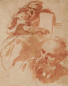Clark Art Institute Prints: Recto: Seated Prophet, c1677-78. Creator: Domenico Maria Canuti