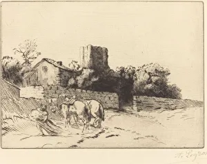 Bundle Gallery: Rectory Wall (Le mur du presbytere). Creator: Alphonse Legros