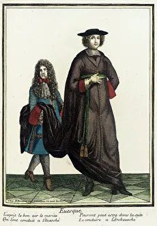 Recueil des modes de la cour de France, Euesque, Bound 1703-1704. Creator: Henri Bonnart