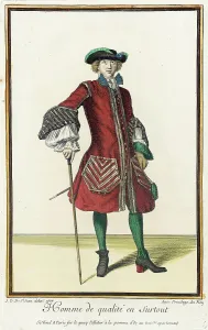 Recueil des modes de la cour de France, Homme de Qualité en Surtout, 1684. Creator: Jean de Dieu