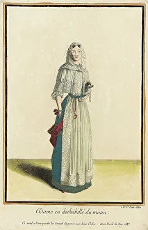 Recueil des modes de la cour de France, Dame en Deshabillé du Matin, 1683. Creator: Jean de Dieu