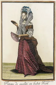 Recueil des modes de la cour de France, Femme de Qualité, en Habit d'Esté, 1687. Creator: Nicolas Arnoult