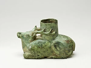 Reclining Collection: Recumbent Stag, Western Han dynasty (206 B.C.-A.D. 9). Creator: Unknown