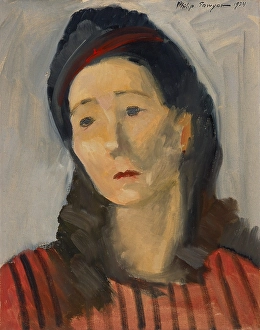 Art Dealer Prints: Red Blouse (Portrait of Onya LaTour), 1934. Creator: Philip Ayer Sawyer