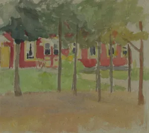 Wiik Maria Prints: A red building between the trees. Creator: Maria Wiik