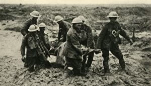 Stretcher Collection: Red Cross Work in the Flanders Mud, First World War, 1 August 1917, (c1920). Creator: Unknown