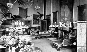 The Red Drawing Room in the Speakers House, Palace of Westminster, London, c1905