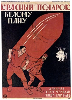 Propoganda Gallery: A Red Gift to a White Master, 1920. Artist: Dmitriy Stakhievich Moor