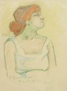 Negligee Prints: Red Haired Parisian Girl, 1910. Creator: Jalmari Ruokokoski
