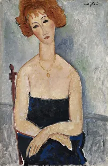 Amedeo 1884 1920 Prints: Red-headed Woman wearing a Pendant, 1918