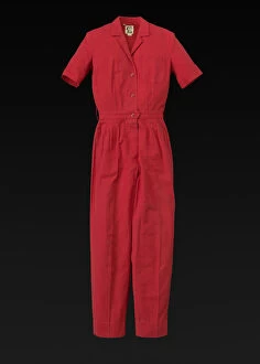 Label Gallery: Red jumpsuit designed by Willi Smith, 1969-1987. Creator: Willi Smith