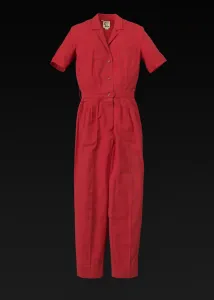 Label Prints: Red jumpsuit designed by Willi Smith, 1969-1987. Creator: Willi Smith