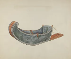 Dog Sled Prints: Red River Dog Sled, c. 1938. Creator: Wilbur M Rice