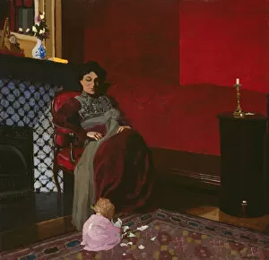 Lix Vallotton Gallery: The Red Room, Etretat, 1899. Creator: Félix Vallotton