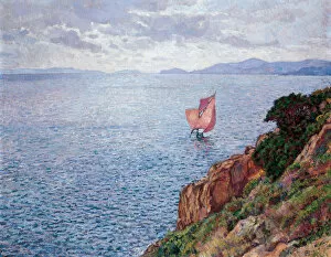 Impressionists Collection: The Red Sail. Artist: Rysselberghe, Theo van (1862-1926)