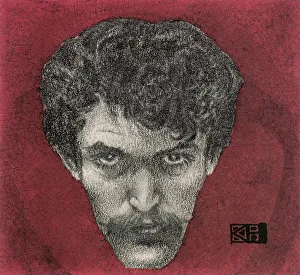 Red Self-Portrait, 1897. Artist: Hlavacek, Karel (1874-1898)