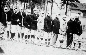 Training Camp Prints: Red Sox at spring training, Hot Springs, AR (baseball), 1912. Creator: Bain News Service