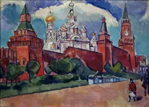 The Red Square in Moscow, 1910s. Artist: Baranov-Rossine, Vladimir Davidovich (1888-1942) The Red Square in Moscow, 1910s. Artist: Baranov-Rossine, Vladimir Davidovich (1888-1942)